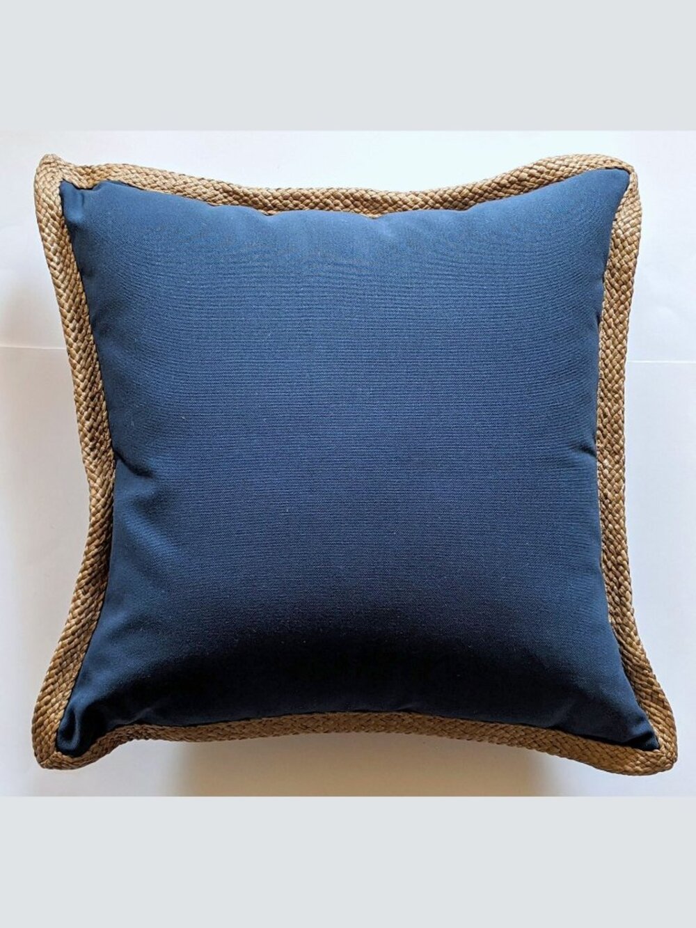 NWT Pottery Barn Accents 20" Jute Throw Exterior Outdoor Pillow Nautical Blue